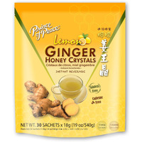 Prince of Peace Instant Lemon Ginger Honey Crystals, 30 Sachets  Instant Hot or Cold Beverage  Easy to Brew Ginger and Honey Crystals