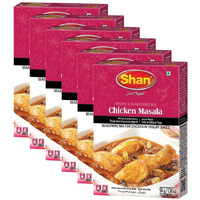 Shan - Chicken Masala Seasoning Mix (50g) - Seasoning Packets for Chicken in Yogurt Sauce (Pack of 6)