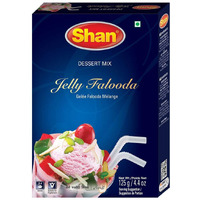 Shan Jelly Falooda Dessert Mix 4.4 oz (125g) - Powder for Ice Cream, Dry Fruit, Jelly and Noodles Milk Shake - Suitable for Vegetarians - Airtight Bag in a Box (Pack of 24)