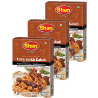 Shan - Tikka Seekh Kabab Seasoning Mix (50g) - Spice Packets for Pakistani Style BBQ (Pack of 3)