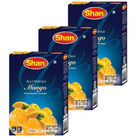 Shan Jelly Crystals Mango 2.82 oz (80g) - Cristaux De Gelee a la mangue - Quick and Easy Jello - Suitable for Vegetarians - Airtight Bag in a Box (Pack of 3)