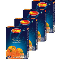 Shan Jelly Crystals Orange 2.82 oz (80g) - Cristaux De Gelee dOrange - Quick and Easy Jello - Suitable for Vegetarians - Airtight Bag in a Box (Pack of 4)