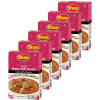 Shan Kashmiri Rogan Josh Recipe and Seasoning Mix 1.76 oz (50g) - Spice Powder for Kashmiri Style Stewed Meat Curry - Suitable for Vegetarians - Airtight Bag in a Box (Pack of 6)