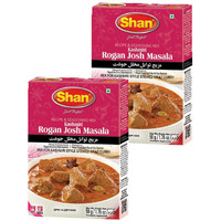 Shan Kashmiri Rogan Josh Recipe and Seasoning Mix 1.76 oz (50g) - Spice Powder for Kashmiri Style Stewed Meat Curry - Suitable for Vegetarians - Airtight Bag in a Box (Pack of 2)