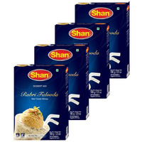 Shan Rabri Falooda Dessert Mix 3.53 oz (100g) - Powder for Ice Cream, Dry Fruit and Noodles milk Shake - Suitable for Vegetarians - Airtight Bag in a Box (Pack of 4)