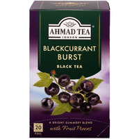 Ahmad Tea Black Tea, Blackcurrant Burst Teabags, 20 ct (Pack of 6) - Caffeinated & Sugar-Free