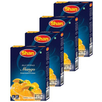 Shan Jelly Crystals Mango 2.82 oz (80g) - Cristaux De Gelee a la mangue - Quick and Easy Jello - Suitable for Vegetarians - Airtight Bag in a Box (Pack of 4)