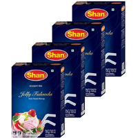 Shan Jelly Falooda Dessert Mix 4.41 oz (125g) - Powder for Ice Cream, Dry Fruit, Jelly and Noodles Milk Shake - Suitable for Vegetarians - Airtight Bag in a Box (Pack of 4)