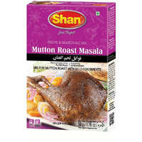 Shan Mutton Roast Recipe and Seasoning Mix 1.76 oz (50g) - Spice Powder for Mutton Roast with Mild Condiments - Suitable for Vegetarians - Airtight Bag in a Box