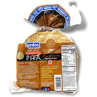 Kontos Bakery, Whole Wheat Smart Pockets Pita Bread, Low Sodium, Low Calorie, Naturally Vegan, Cholesterol Free ( 28oz, 10 Pita Breads Total)