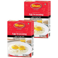 Shan Egg Seasoning Mix 1.76 oz (50g) - Spice Powder for Salt and Pepper Seasoning - Sprinkle Powder for Fried and Boiled Eggs - Suitable for Vegetarians - Airtight Bag in a Box (Pack of 2)