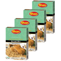 Shan Beryani Rice Arabic Seasoning Mix 2.11 oz (60g) - Spice Powder for Arabic Style Mild Meat Pilaf - Suitable for Vegetarians - Airtight Bag in a Box (Pack of 4)