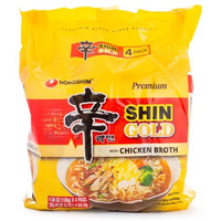 Nongshim Premium Shin Gold with Chicken Broth (4.58oz, Pack of 4), Set of 2 - Total 8 Pack
