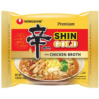 Nongshim Premium Shin Gold with Chicken Broth (4.58oz, Pack of 4), Set of 2 - Total 8 Pack