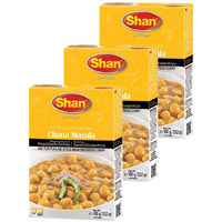 Shan Chana Masala Recipe and Seasoning Mix 3.52 oz (100g) - Spice Powder for Punjabi Style Mild Chickpeas Curry - Suitable for Vegetarians - Airtight Bag in a Box (Pack of 3)