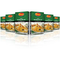 Shan - Bombay Biryani Seasoning Mix (60g) - Spice Packets for Spicy Meat Pilaf (Pack of 6)