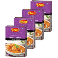 Shan - Butter Chicken Seasoning Mix (50g) - Spice Packets for Chicken in Butter Sauce (Pack of 4)