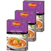 Shan - Butter Chicken Seasoning Mix (50g) - Spice Packets for Chicken in Butter Sauce (Pack of 3)