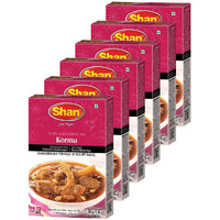 Shan - Korma Masala Seasoning Mix (50g) - Spice Packets for Meat in Yogurt Sauce (Pack of 6)