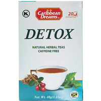 Caribbean Dreams Detox Tea, 20 Tea Bags, Herbal Cleansing Tea, All Natural, Caffeine Free (Pack of 3-60 tea bags) - Desintoxicacion Te De Hierbas Naturales