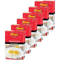 Shan Egg Seasoning Mix 1.76 oz (50g) - Spice Powder for Salt and Pepper Seasoning - Sprinkle Powder for Fried and Boiled Eggs - Suitable for Vegetarians - Airtight Bag in a Box (Pack of 6)