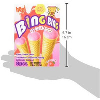 Hapi Bing Bing Cone Snack with Strawberry Flavored Filling, 2.5 Ounce