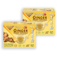 Prince of Peace Instant Ginger Honey Crystals, 2 Packs of 10 Sachets  Instant Hot or Cold Beverage  Easy to Brew Ginger and Honey Crystals