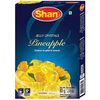 Shan Jelly Crystals Pineapple 2.8 oz (80g) - Cristaux De Gelee a l'ananas - Quick and Easy Jello - Suitable for Vegetarians - Airtight Bag in a Box