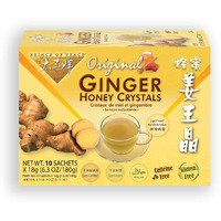 Prince of Peace Instant Ginger Honey Crystals, 10 Sachets  Instant Hot or Cold Beverage  Easy to Brew Ginger and Honey Crystals