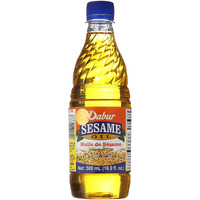 Dabur Sesame Oil for Vegan Cooking, Natural Extract of Sesame Seed, Edible Vegetable Oil for Flavoring Enhancement, Oriental Cooking, Grilling, Baking, Sauting, Roasting and Healthy Frying, (500 ml)