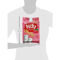 Glico Pocky, Strawberry Cream Covered Biscuit Sticks (9 Individual Bags), 3.81 oz (Pack of 2)