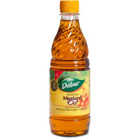 Dabur Kachi Ghani Mustard Oil - Oil for Skin and Hair Care, Cold-pressed Oil Body Massage, Therapeutic-Grade Mustard Oil, Natural Oil from Mustard Seeds, Unrefined Mustard Oil (1 ltr.)