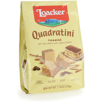 Loacker Quadratini Tiramisu' Wafer, 220g/7.76oz