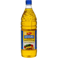 Dabur Sesame Oil for Vegan Cooking, Natural Extract of Sesame Seed, Edible Vegetable Oil for Flavoring Enhancement, Oriental Cooking, Grilling, Baking, Sauting, Roasting and Healthy Frying, (1 Ltr.)