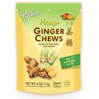 Prince of Peace Ginger Chews With Mango, 4 oz.  Candied Ginger  Mango Candy  Mango Ginger Chews  Natural Candy  Ginger Candy