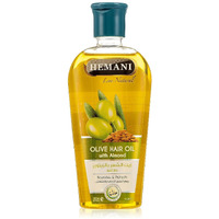 Hemani Hair Oil 200mL (6.76 FL OZ) Natural Solution for Strong and Shiny Hair (Olive with Almond)