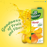 B Natural Aam Panna Fruit Beverage, Goodness of fiber, Made with choicest Mangoes- 1 liter