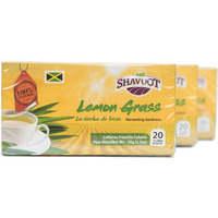 Shavuot Jamaican Lemon Grass Tea Pack of 3 / La Hierba de limon - Caffeine Free 100% Natural 20 Bags Each