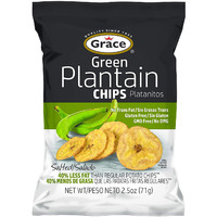 Grace Salted Green Plantain Chips 2.5oz - Platanitos, Non-GMO, Gluten Free, No Trans Fat (6 Packs)