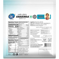 Induben Khakhrawala Premium Tasty and Healthy Indian Gujarati Snacks Khakhra 200gm (7 oz) PLAIN ( SADA ) Pack of 2