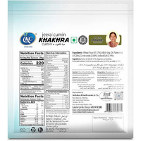 Induben Khakhrawala Premium Tasty and Healthy Indian Gujarati Snacks Khakhra 200gm (7 oz) CUMIN ( JEERA ) Pack of 2 7 Ounce