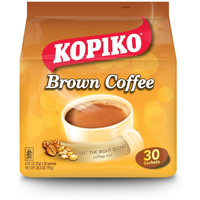 Kopiko Instant 3 In 1 Brown Coffee 0.88 Ounce (Pack of 30) Instand coffee Brown