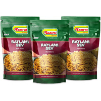 Samrat Namkeen Ratlami Sev Ready To Eat Snacks,Indian Namkeen Snack,Fresh and Crispy -400 gms Pack of 3