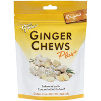 Prince Of Peace Ginger Chew Plus+ Original, 3 oz. Bag  Digestive Aid, Relief, Healthy Candy, Stomach Aid