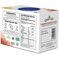 Quik Caf Turmeric Ginger Coffee - 100 Count (10 Boxes of 10 Each) - All Natural Instant Golden Coffee