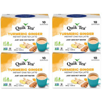 QuikTea Chai Tea Latte, Tumeric Ginger, 34 Oz, 10 count (Pack of 4)