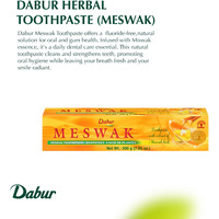 Dabur Meswak Toothpaste - Fluoride Free Toothpaste, Natural Toothpaste for Oral & Gum Health, Toothpaste for Dental Care. Natural Toothpaste with Miswak Essence, Daily for Oral Care (Pack of 3)