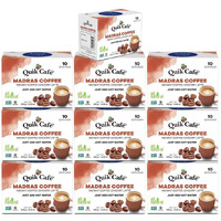 Quik Caf Madras Coffee Instant Coffee Latte - 100 Count (10 Boxes of 10 Each) - All Natural Preservative Free Coffee Latte