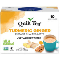 QuikTea Chai Tea Latte, Tumeric Ginger, 34 Oz, 10 count (Pack of 4)