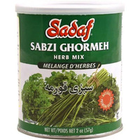Sadaf Sabzi Ghormeh- Ghormeh Sabzi Dried Herbs Mix - Persian Spices for Cooking and Food Seasoning- Natural Herb Mix - Kosher - 2 Oz Can